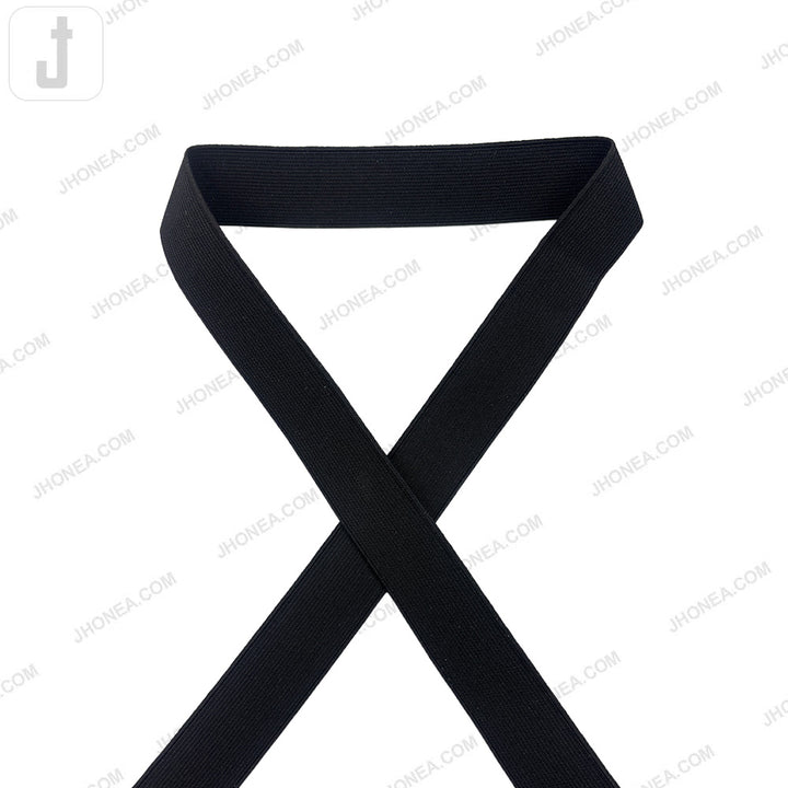 Plain Black & White Tailors' Stiff Woven Elastic for Casings