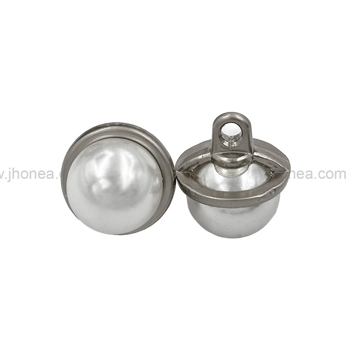 Matte Gold & Matte Silver Round Shape Pearl Metal Button