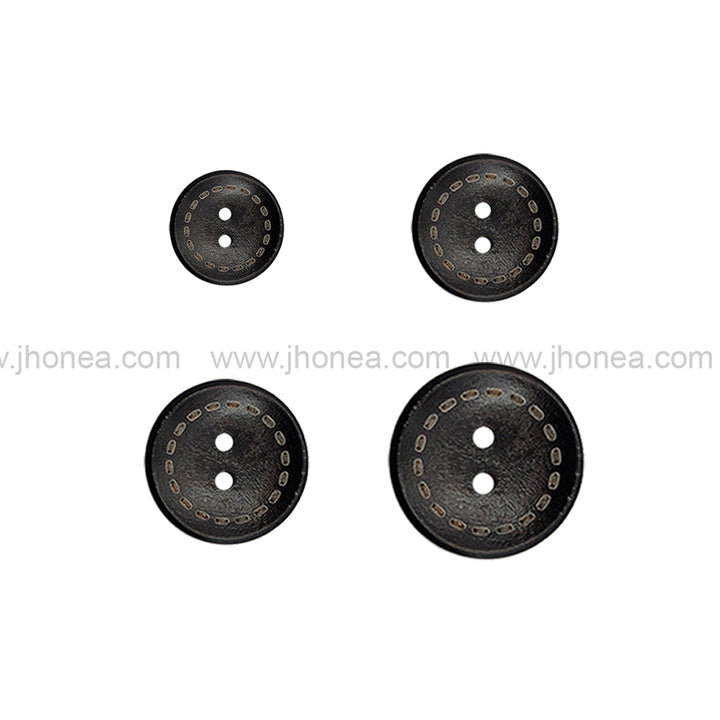 Round Shape 2-Hole Classic Dark Brown Hollow Wooden Buttons