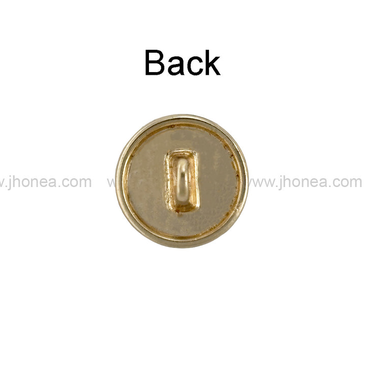 Round Shape Pearl Metal Button with Downhole Loop