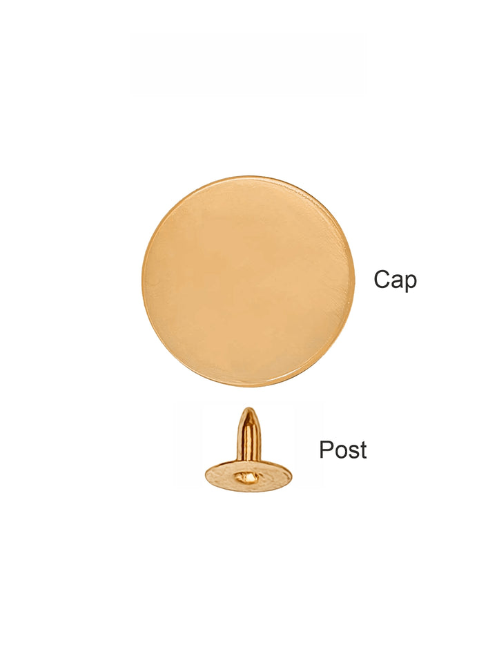 Premium Shiny Gold Flat Surface Metal Rivet Fastener Studs for Jackets/Coats/Jeans
