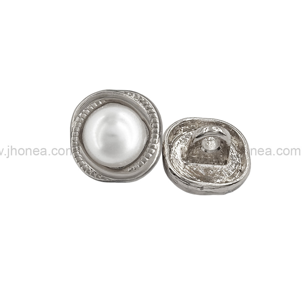 Rounded Square Shape Shiny Pearl Metal Kurta Buttons