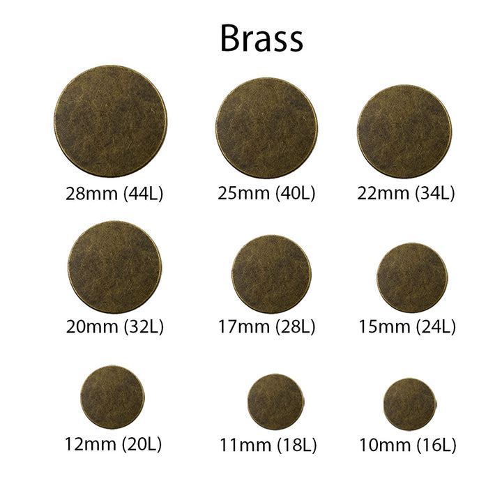 Premium Smooth Antique Surface Shirt/Coat Classic Loop Metal Buttons