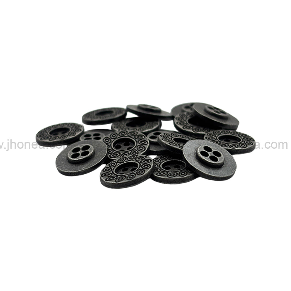 Beautiful Eye-Catching Engraved Design 4-Hole Metal Buttons