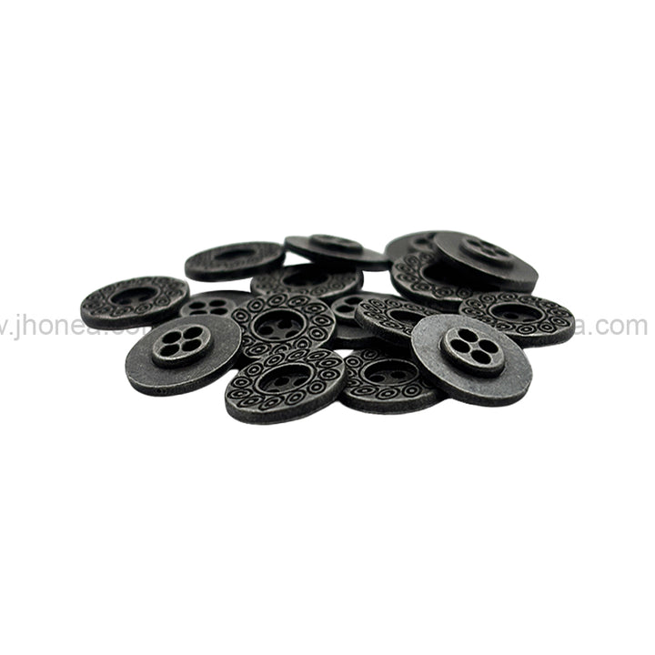 Beautiful Eye-Catching Engraved Design 4-Hole Metal Buttons
