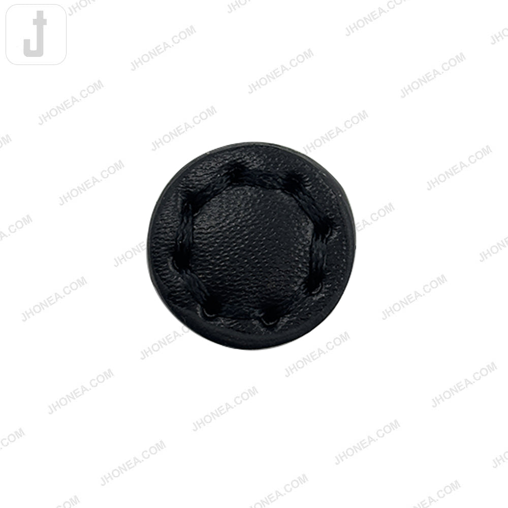 Black PU Leather Downhole Loop Buttons