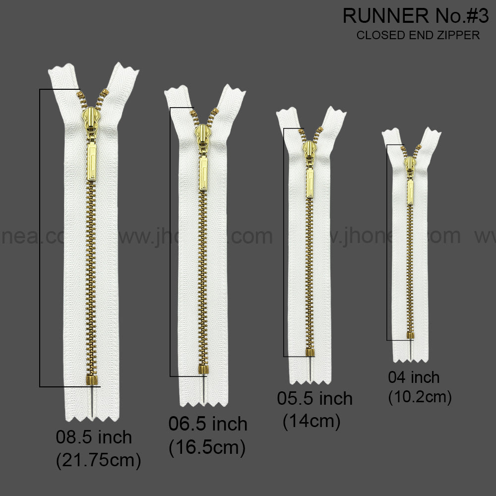 Premium #3 Number Gold Decorative YKK Metal Zipper for Hoodies & Jackets