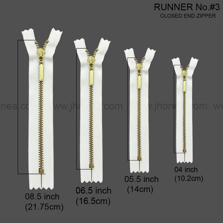 Premium #3 Number Gold Decorative YKK Metal Zipper for Hoodies & Jackets