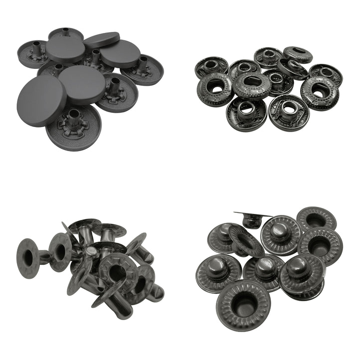 Standard Quality Assorted Metal Snap Buttons 4-Part Snap Fastener Sets