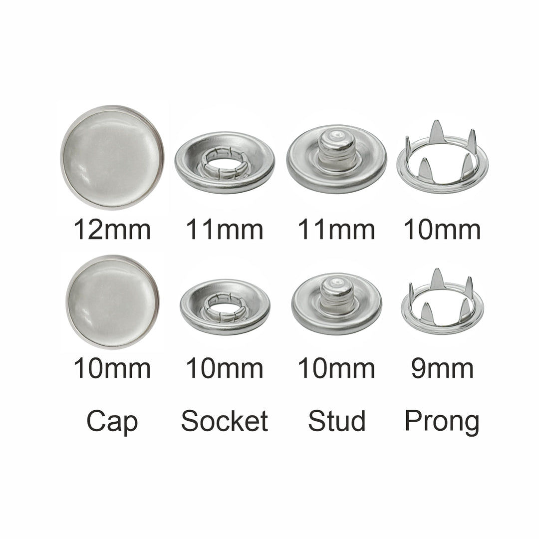 4-Part Prong Press Metal Studs Snap Buttons for Shirt/Kurta