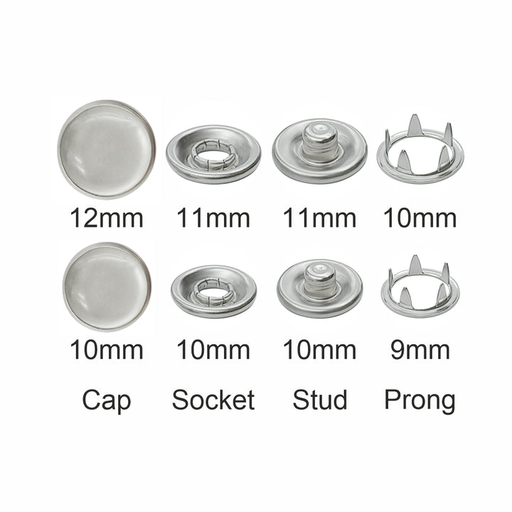 4-Part Prong Press Metal Studs Snap Buttons for Shirt/Kurta
