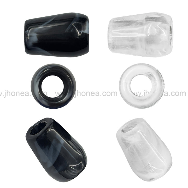 Glossy Black & White Beautiful Polyester Beads for Handmade Crafts