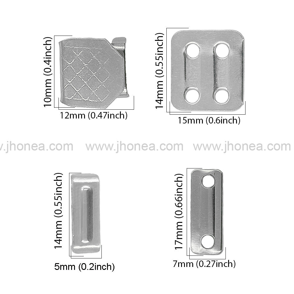Stainless Steel 4-Part Hook & Bar Sew-On Pant Trouser Closure