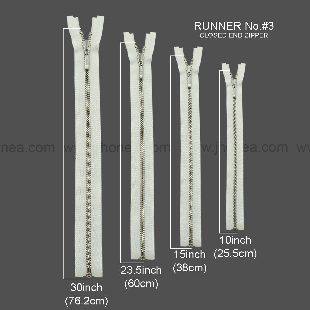 YKK- #3Number Silver Teeth YKK Premium Quality Metal Zipper for Dresses