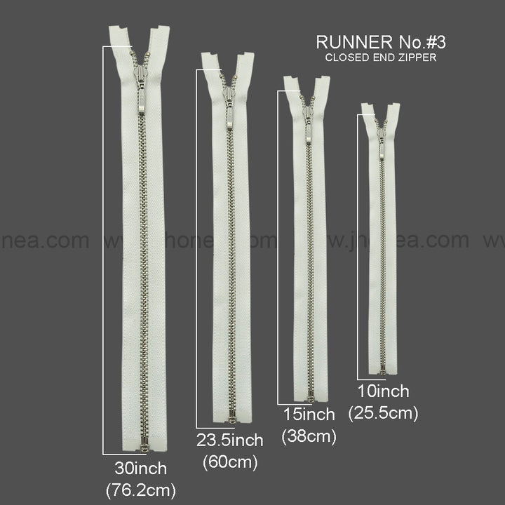 YKK- #3Number Silver Teeth YKK Premium Quality Metal Zipper for Dresses