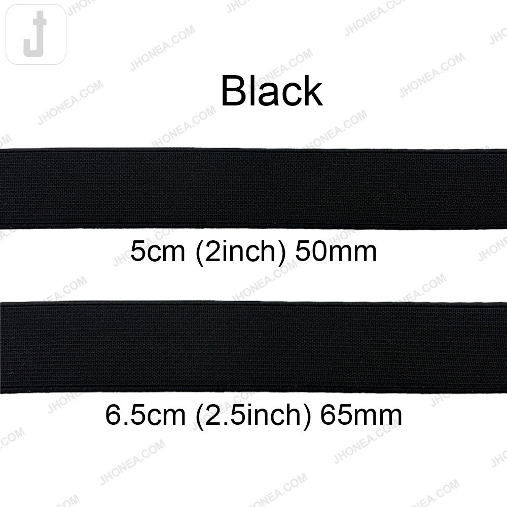 Plain Black & White Tailors' Stiff Woven Elastic for Casings