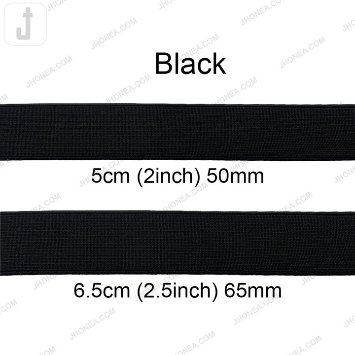 Plain Black & White Tailors' Stiff Woven Elastic for Casings