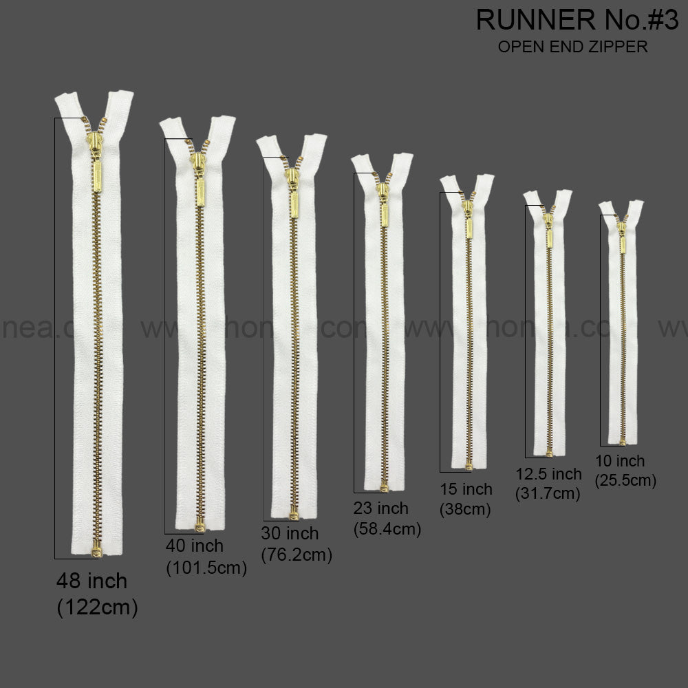 Premium #3 Number Gold Decorative YKK Metal Zipper for Hoodies & Jackets