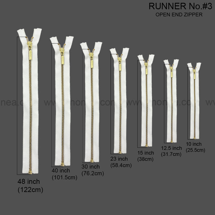 Premium #3 Number Gold Decorative YKK Metal Zipper for Hoodies & Jackets