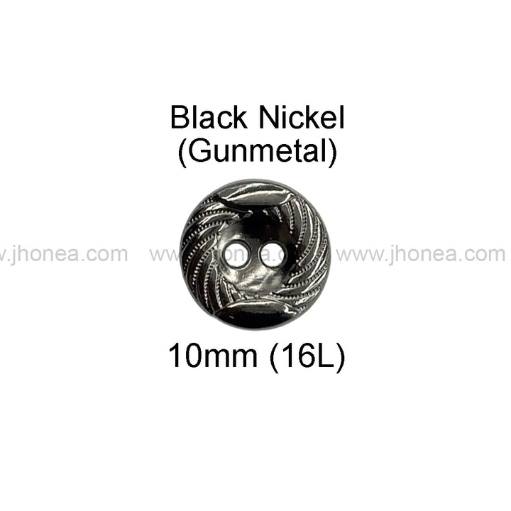 Engraved Rounded Rim 2-Hole Round Shape Shirt/Kurta Buttons