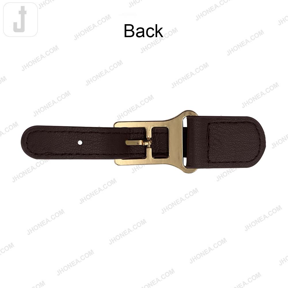Fashionable Shiny Gold Buckle with Prong PU Belt