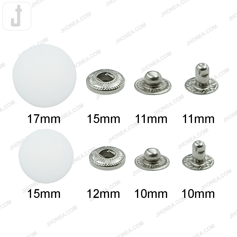Smooth Round Plastic 4-Part Snap Button Fasteners