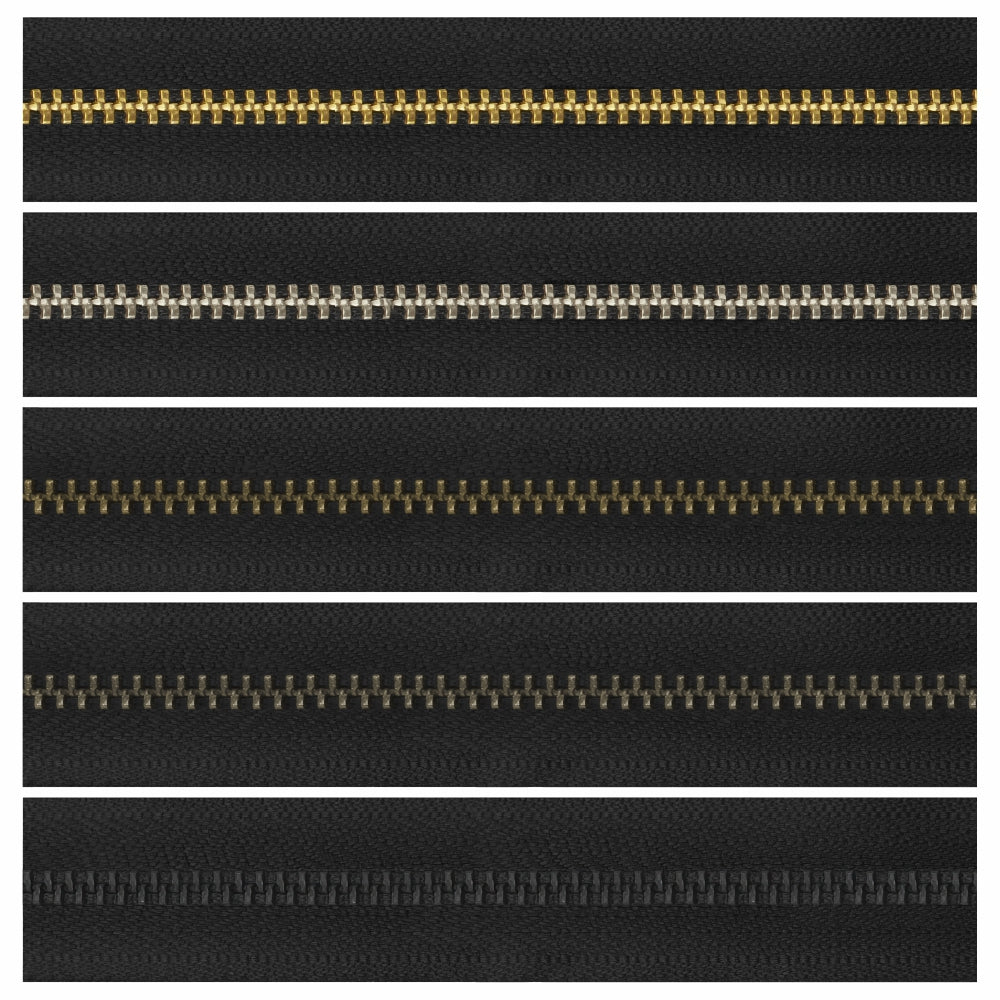 YKK #5 Number Premium Quality Black Tape YKK Metal Zipper Rolls