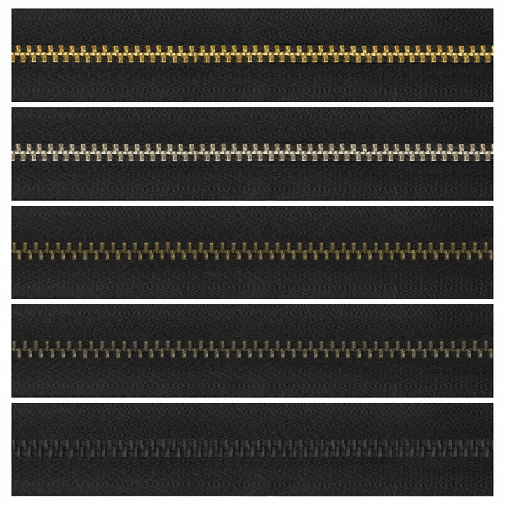 YKK #5 Number Premium Quality Black Tape YKK Metal Zipper Rolls