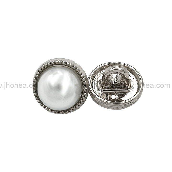 Premium Shiny Gold & Silver Round Shape Pearl Button