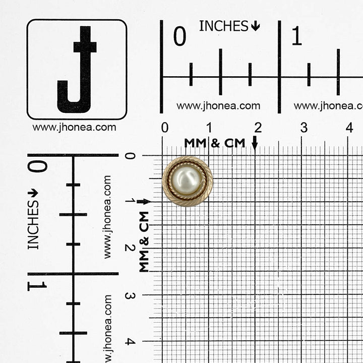 Round Shape Pearl Metal Button with Downhole Loop