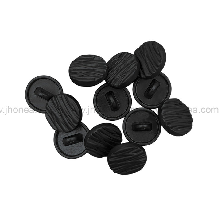 Round Shape Matte Black Finish Classic Shank Metal Button