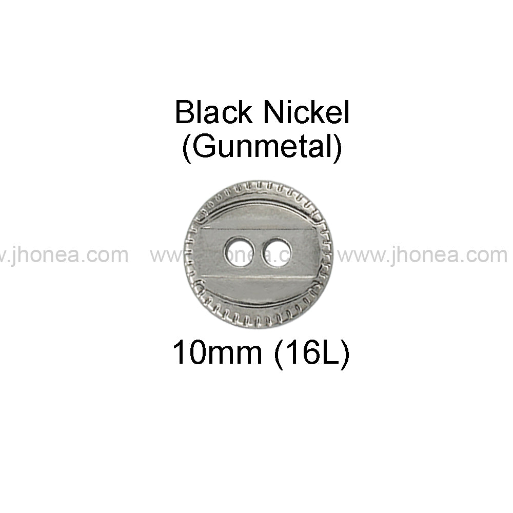 Western Style 2-Hole Round Shape Metal Button for Dresses