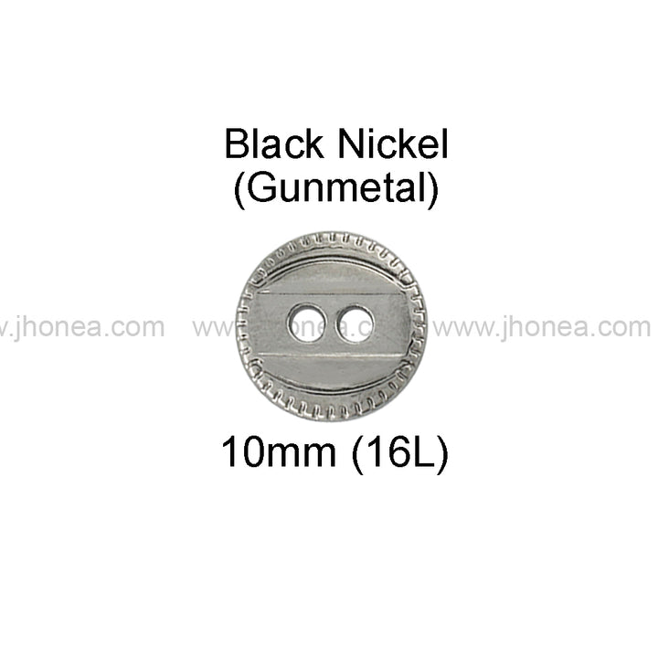 Western Style 2-Hole Round Shape Metal Button for Dresses