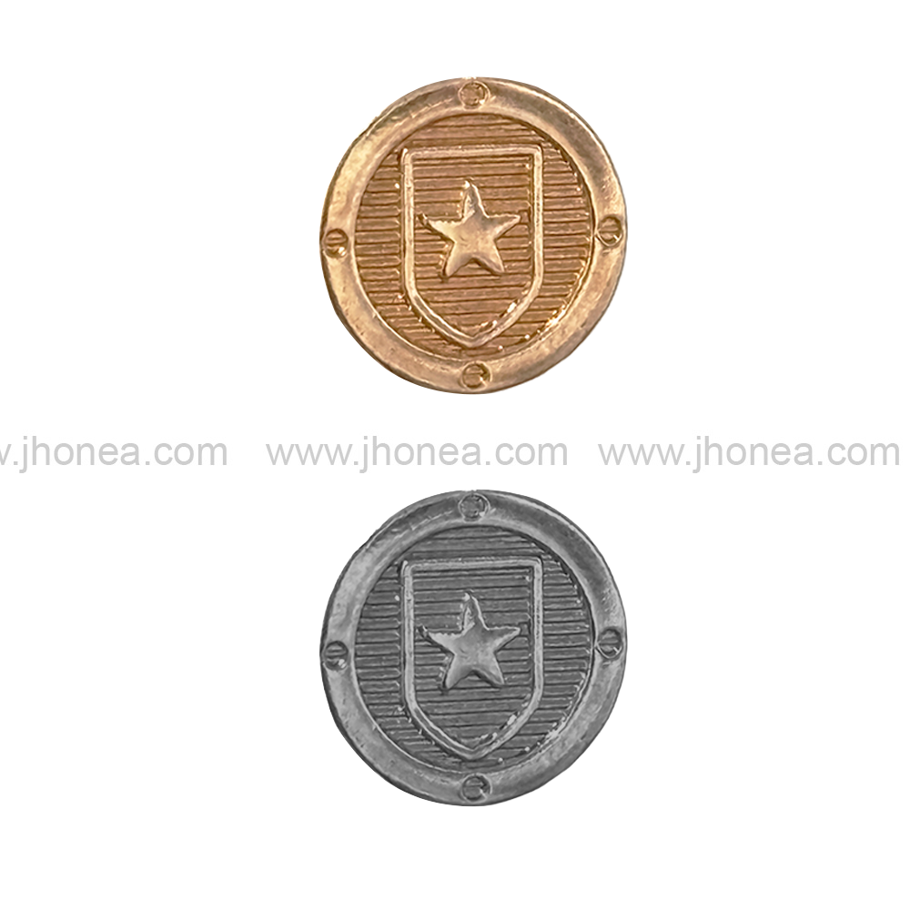 Golden and Gunmetal Royal Star Badge Design Downhole Metal Button