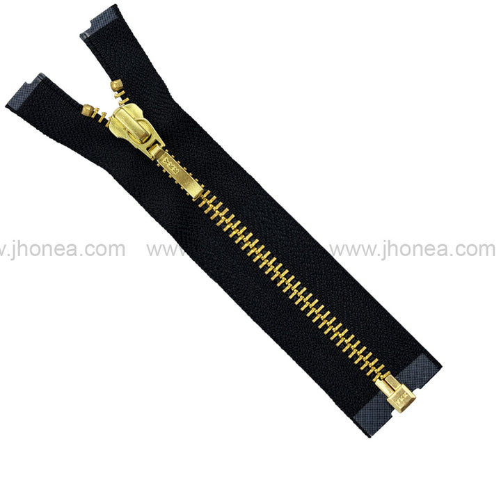 YKK- #5 Quality Designer Gold with Black/White YKK Metal Zipper for Jackets