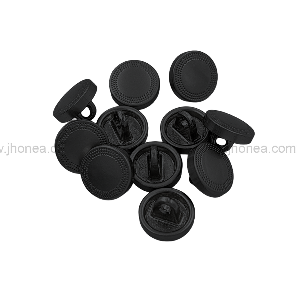 Premium Round Shape Classic Matte Black Finish Shank Metal Button