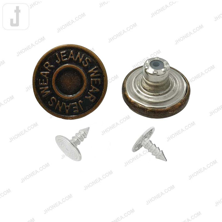Antique Finish Metal Jeans Button for Denim Garments