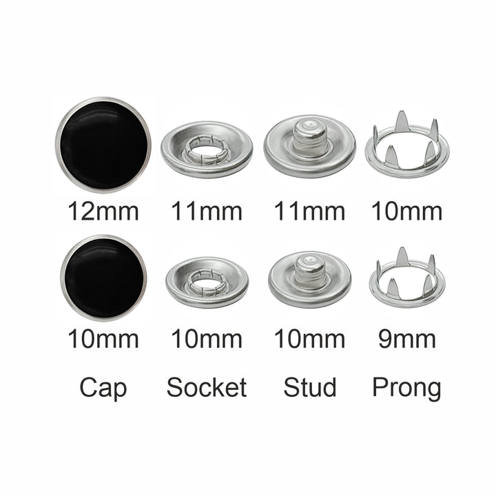4-Part Prong Press Metal Studs Snap Buttons for Shirt/Kurta