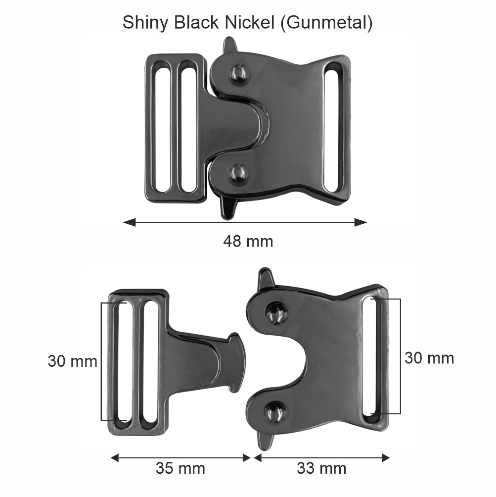 Classic Shiny Luxury Design Rollercoaster Side Release Clasp Buckle