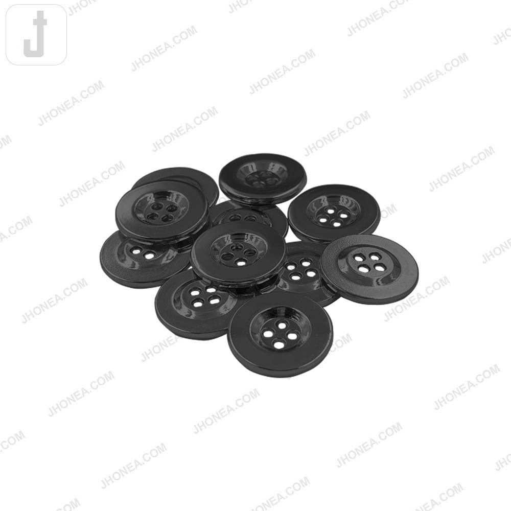Premium Shiny Finish 4-Hole Hollow Metal Buttons for Jackets/Coats/Blazers