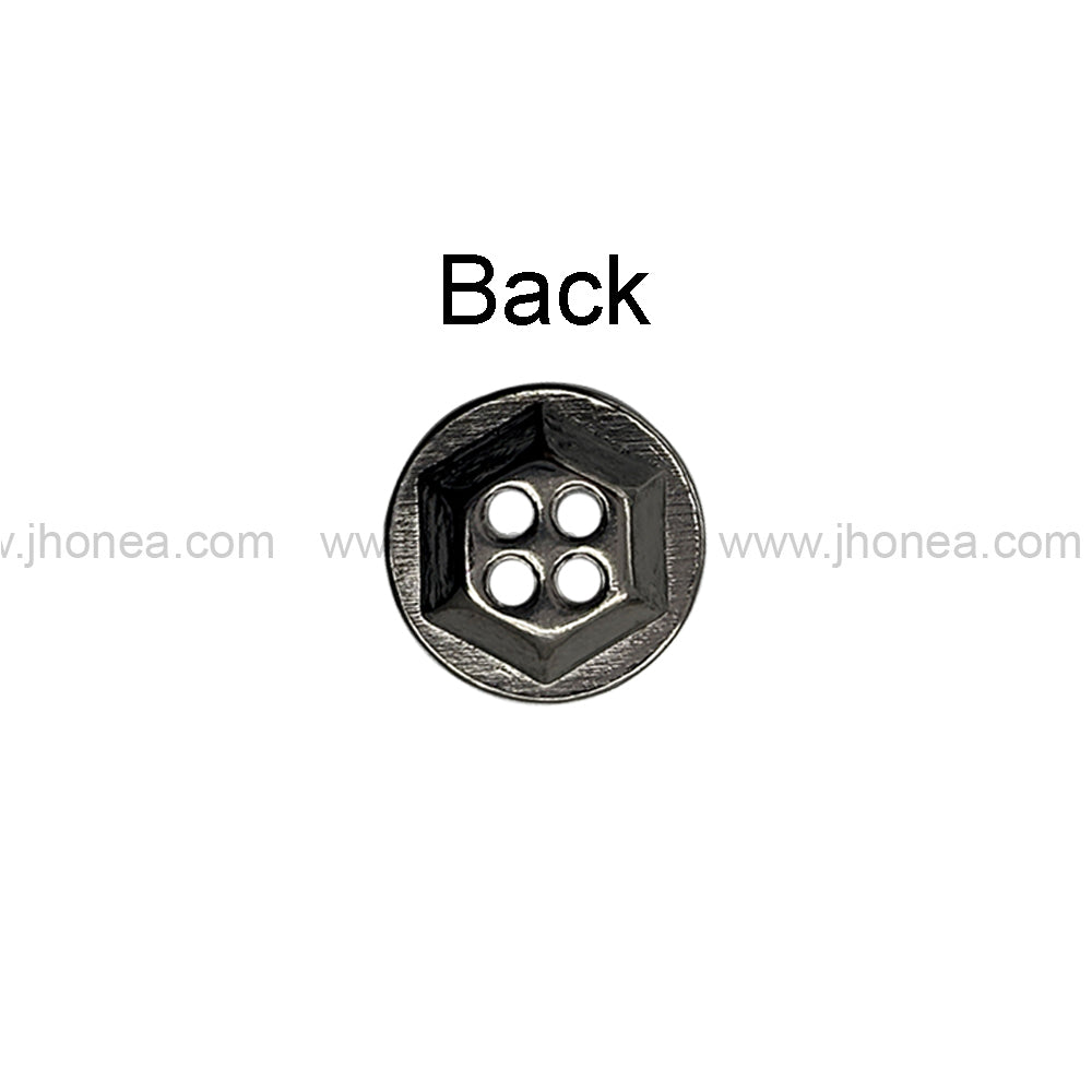 Solid Design Geometric Pattern 4-Hole Metal Shirt Buttons