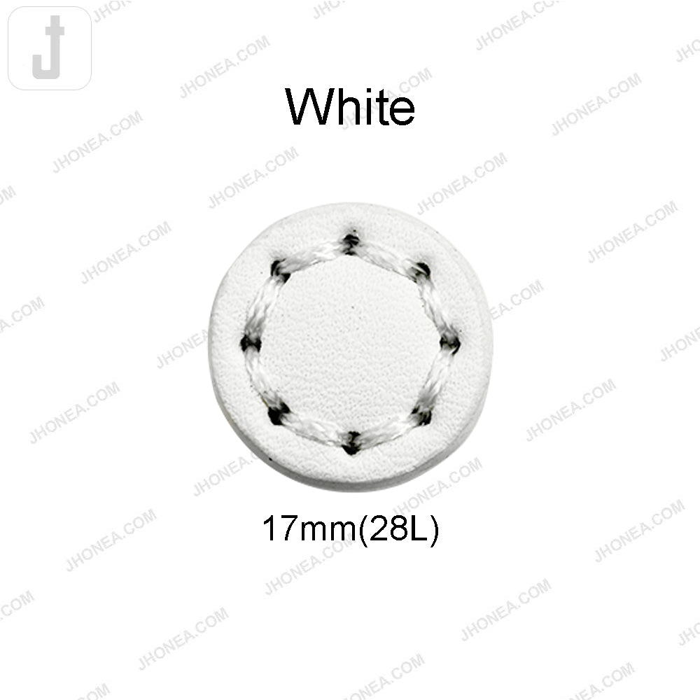 Black and White PU Leather Downhole Loop Buttons