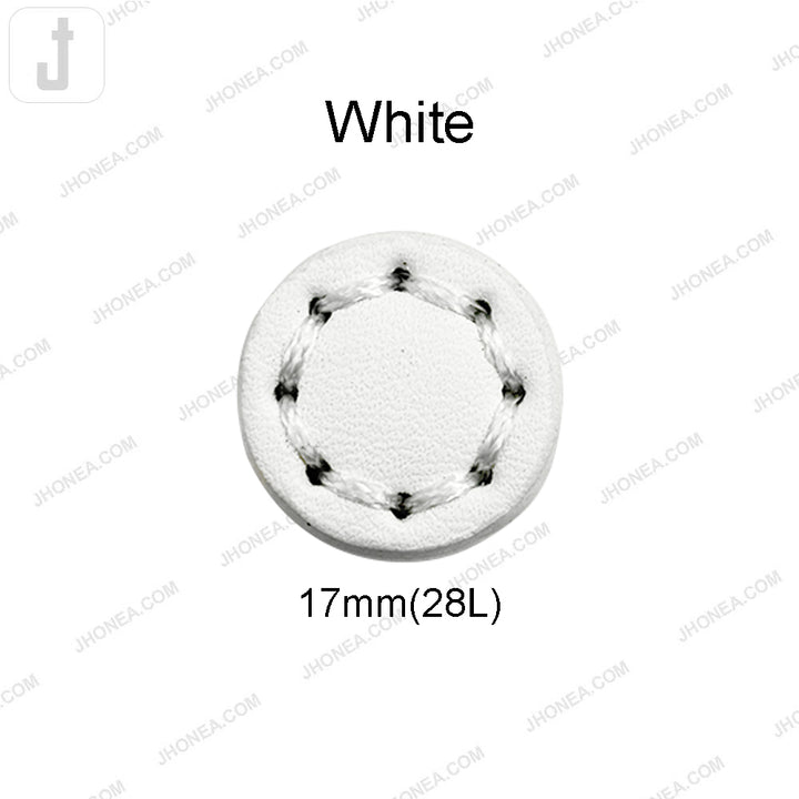 Black and White PU Leather Downhole Loop Buttons