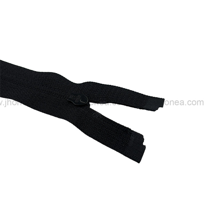 #3 Fancy Black/White Nylon Coil Open-End SBS Coil Zipper