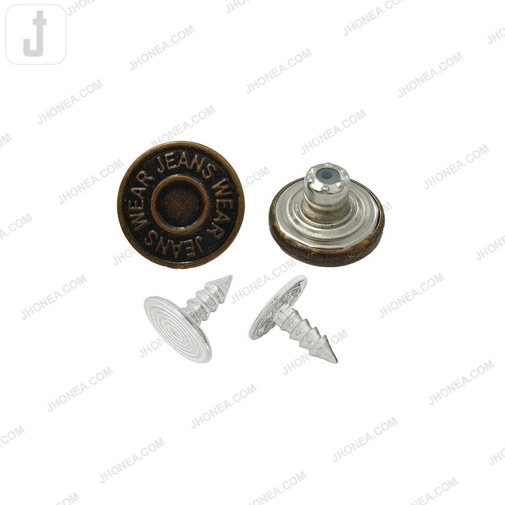Antique Finish Metal Jeans Button for Denim Garments