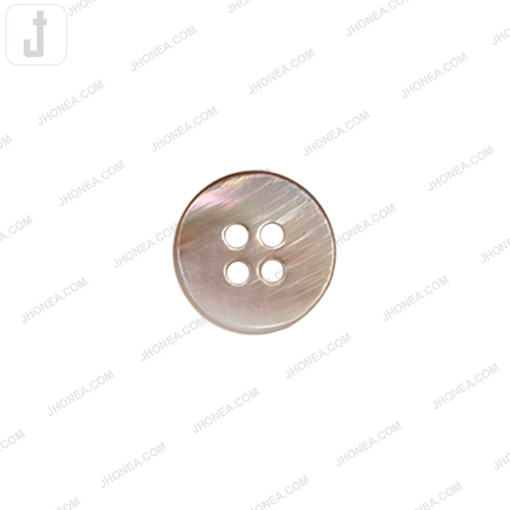 Glossy & Shiny Pearlescent Natural 4 Hole Shirt Buttons