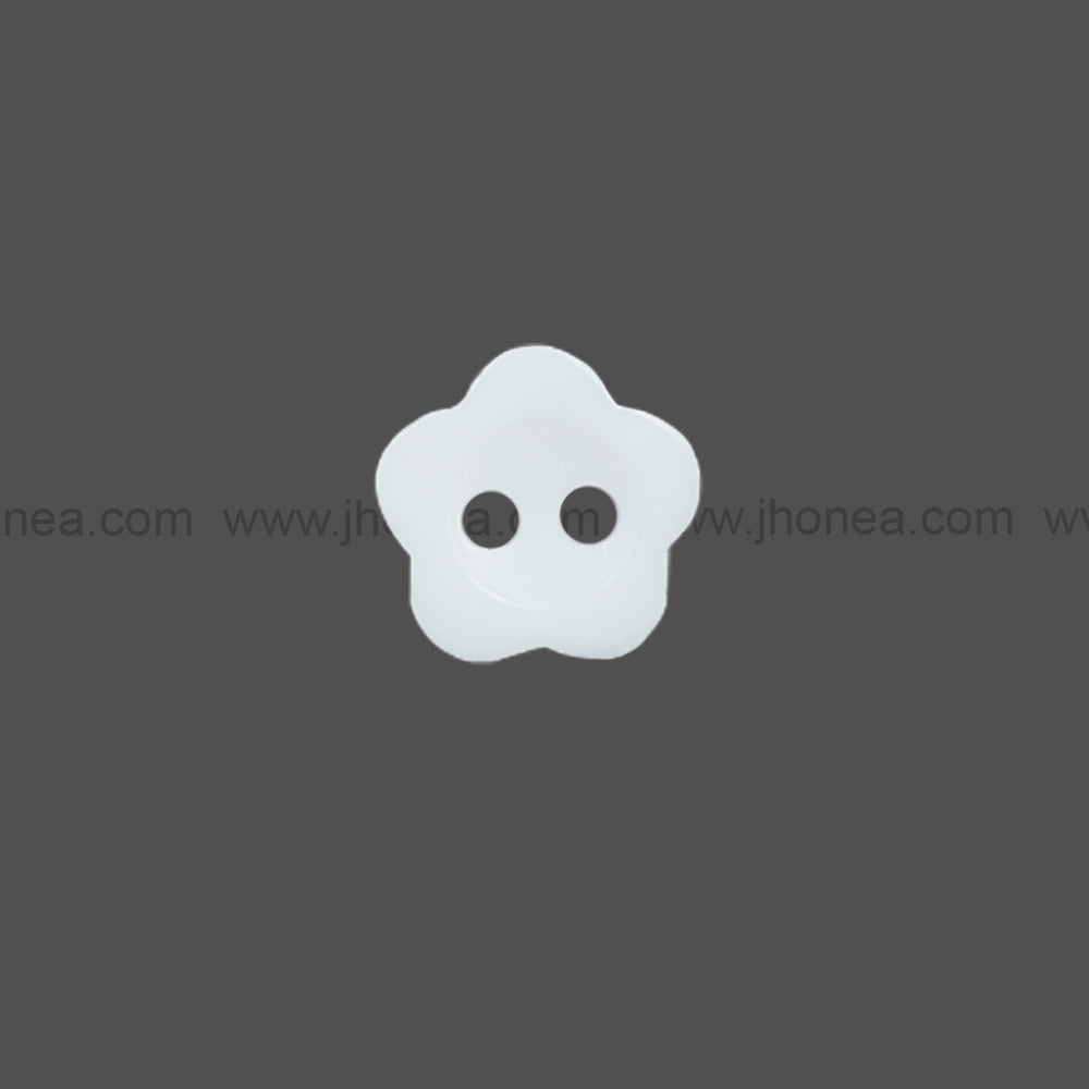 Flower Shape White Polyester 2-Hole Decorative Shirt Buttons