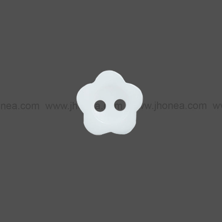 Flower Shape White Polyester 2-Hole Decorative Shirt Buttons