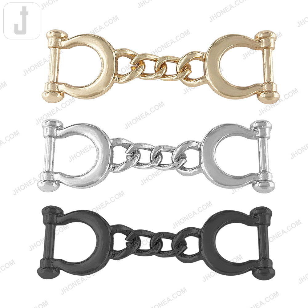 Stylish Shiny Finish Handcuffs Design Decorative Shoe Buckle