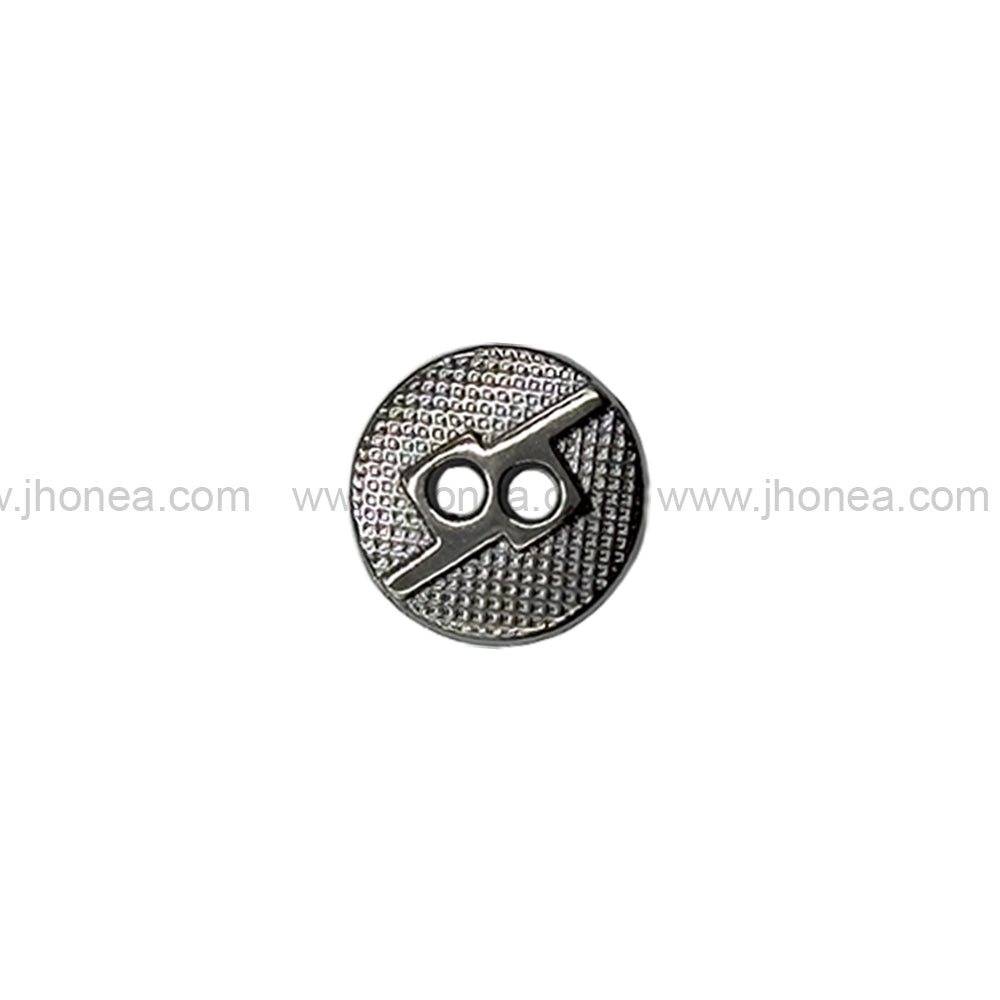 Square 2-Hole Round Shape Unique Surface Black Nickel (Gunmetal) Finish Shirt Buttons